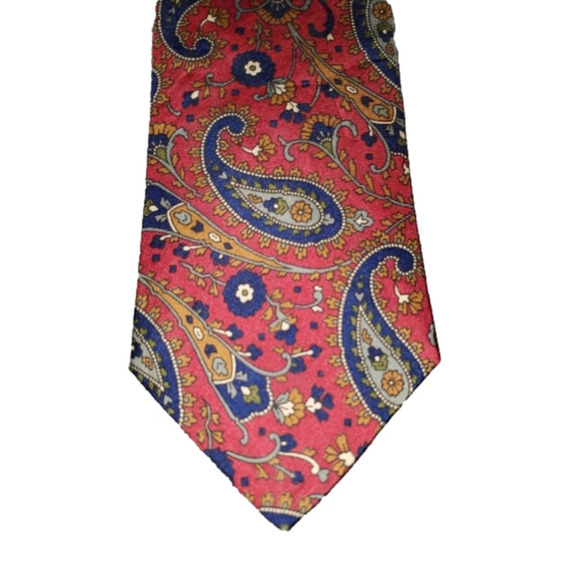 𝅺RED TIE WITH PAISLEY PRINT NEW - Picture 1 of 8